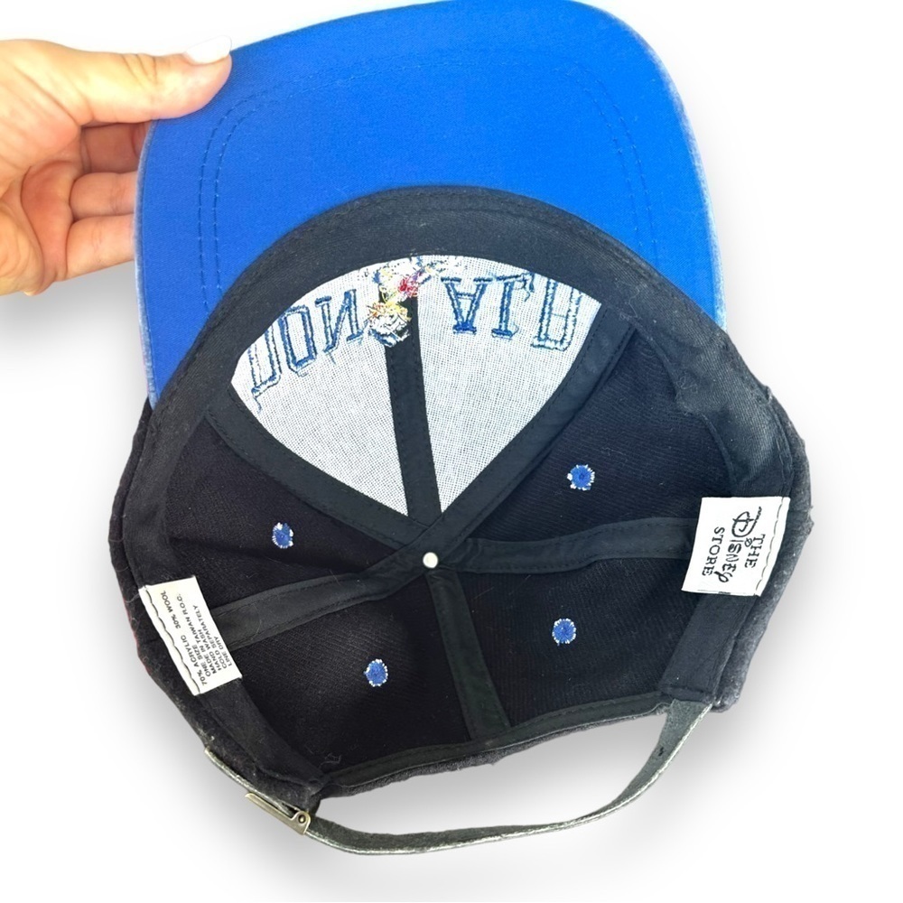 Vintage 90’s Disney Rare Donald Duck Snapback Color Block Cap Hat Wool leather - Picture 7 of 8